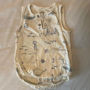 Pehr Cream Sleeveless Baby Romper with Nautical Print